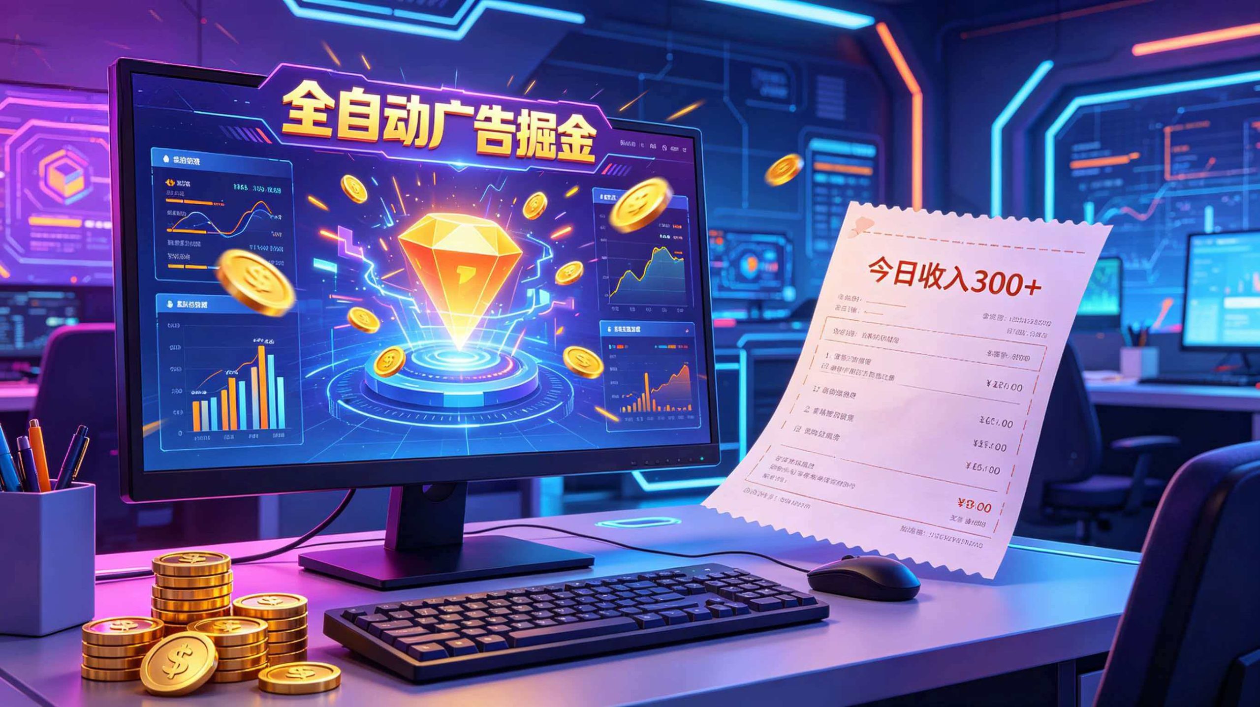 全自动广告掘金,日入300+。全程Ai自动化运行,解放双手,时间自由。收益稳定-创业资源网