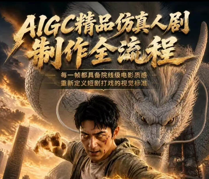 AIGC精品仿真人剧豢龙人全流程制作解析2026，国风仿真人创作+打斗剧情+人设编排，一站式AI短剧入门-创业资源网