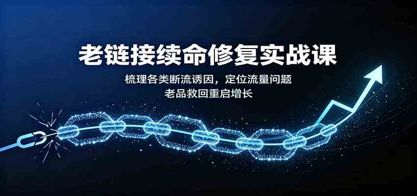 老链接续命修复实战课：梳理各类断流诱因，定位流量问题，老品救回重启增长-创业资源网