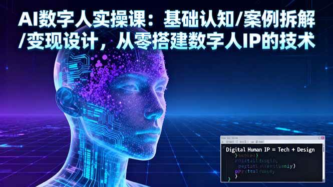 （16317期）AI数字人实操课：基础认知/案例拆解/变现设计，从零搭建数字人IP的技术-创业资源网