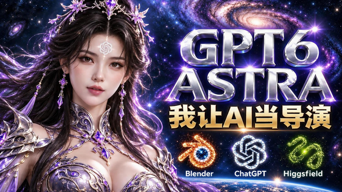 让GPT-6 Astra当导演！Higgsfield和Blender实战打造30秒玄幻精准运镜短片！-创业资源网