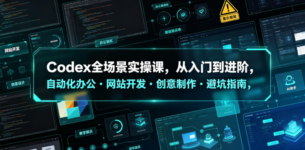 Codex全场景实操课，从入门到进阶，自动化办公・网站开发・创意制作・避坑指南，全流程教学-创业资源网