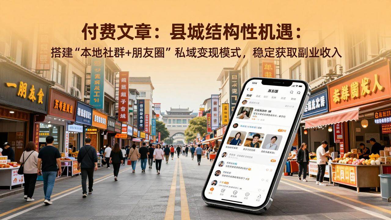 （17518期）付费文章：县城结构性机遇：搭建“本地社群+朋友圈”私域变现模式，稳定获取副业收入-创业资源网