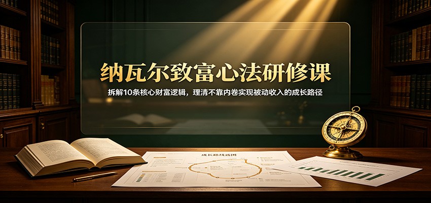 纳瓦尔致富心法研修课：拆解10条核心财富逻辑，理清不靠内卷实现被动收入的成长路径-创业资源网