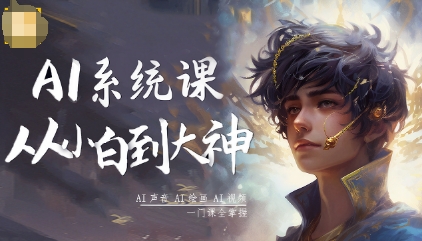 AI系统课程，从小白到大神系统学AI，AI声音-AI绘画-AI视频一门课全掌握-创业资源网