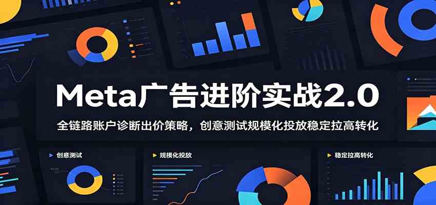 Meta广告进阶实战2.0：全链路账户诊断出价策略，创意测试规模化投放稳定拉高转化-创业资源网