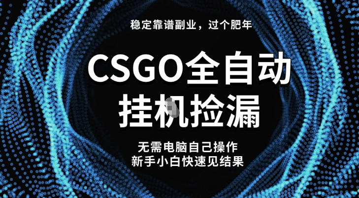 【稳定副业】全球最热门游戏CSGO全自动捡漏，最新玩法，新手小白日入5张+【揭秘】-创业资源网