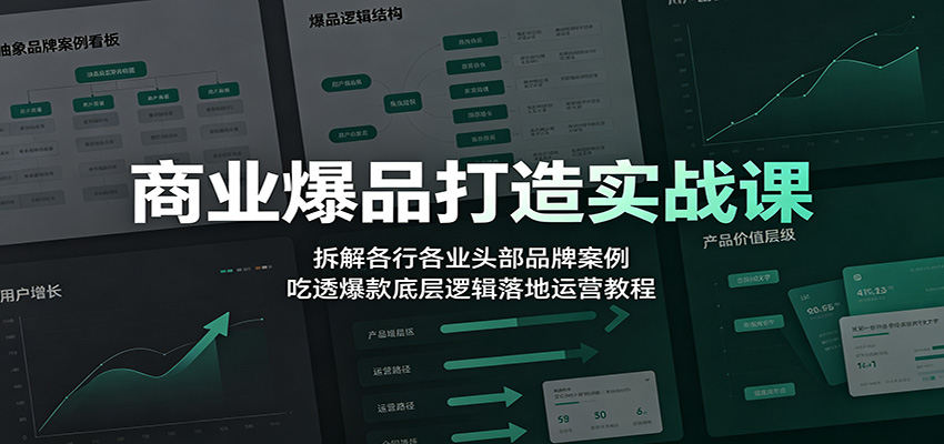 商业爆品打造实战课：拆解各行各业头部品牌案例，吃透爆款底层逻辑落地运营教程-创业资源网