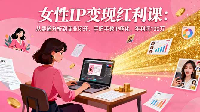 （16294期）女性IP变现红利课：从赛道分析到商业闭环，手把手教IP孵化，年利润100万-创业资源网