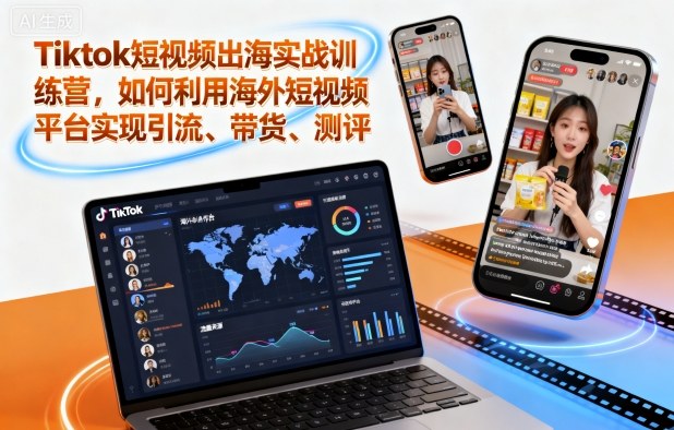 Tiktok短视频出海实战训练营，如何利用海外短视频平台实现引流、带货、测评-创业资源网