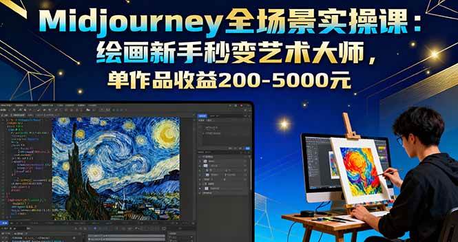 （16125期）Midjourney全场景实操课：绘画新手秒变艺术大师，单作品收益200-5000元-创业资源网
