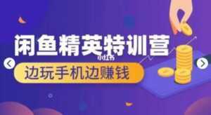 翼牛学堂 闲鱼项目精英特训营培训视频,月光族上班族的闲鱼赚钱课程-创业资源网