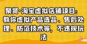 聚贤《淘宝虚拟店铺项目》虚拟产品选品、防范技术,不违规玩法等-创业资源网