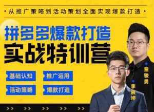 玺承云《拼多多爆款打造实战特训营》一套从入门到高手课程-创业资源网