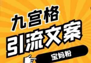 九宫格文案引流教程,手把手教你快手引流精准宝妈粉-创业资源网