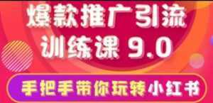 小红书怎么推广,小红书爆款推广引流训练课9.0,带你一部手机即可月赚万元-创业资源网