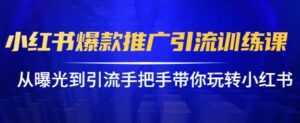 小红书怎么推广,小红书爆款推广引流训练课12.0,手把手带你玩转小红书-创业资源网