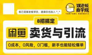 媒老板8招搞定闲鱼卖货与引流:3天卖货10万,3个月加粉50万-创业资源网
