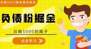 全网2022独家暴利项目,负债粉掘金,日搞5000的路子-创业资源网