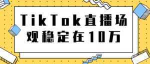 TikTok直播场观稳定在10万,导流独立站转化率1:5000实操讲解-创业资源网