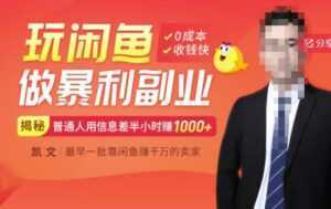 【闲鱼无货源赚钱】一部手机开启闲鱼副业,0成本用信息差日赚1000+-创业资源网