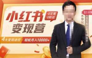 【小红书变现】0文笔0粉丝,4大变现途径带你玩赚小红书,轻松月赚10000+!-创业资源网