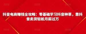 抖音电商赚钱全攻略:零基础学习抖音种草,靠抖音卖货轻松月薪过万-创业资源网