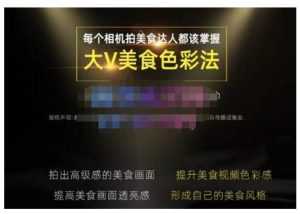 大V美食色彩法(相机拍美食+透亮美食灯光+电脑剪映调色),教你用相机拍出高级感的美食画面-创业资源网