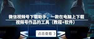 微信视频号下载助手,一款在电脑上下载视频号作品的工具(教程+软件)-创业资源网