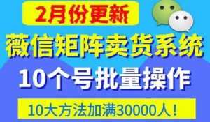 微信矩阵卖货系统,多线程批量养10个微信号,10种加粉落地方法,快速加满3W人卖货!-创业资源网