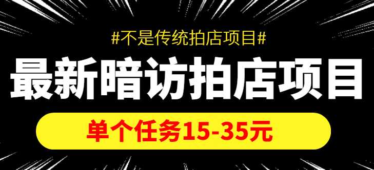 图片[1]-最新暗访拍店信息差项目，单个任务15-35元（不是传统拍店项目）-创业资源网