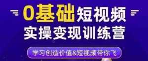 0基础短视频实操变现训练营，3大体系成就百万大V-创业资源网