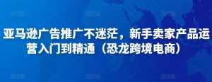 亚马逊广告推广不迷茫,新手卖家产品运营入门到精通(恐龙跨境电商)-创业资源网