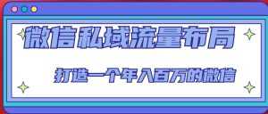 微信私域流量布局课程,打造一个年入百万的微信【7节视频课】-创业资源网