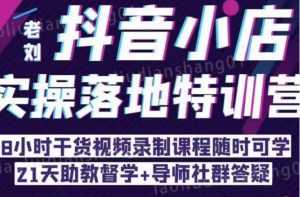 抖音小店实操落地特训营:抖音小店无货源精细化运营,抖店商品卡流量(22节)-创业资源网