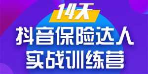 《14天抖音保险达人实战训练营》从0开始-搭建账号-拍摄剪辑-获客到打造爆款-创业资源网