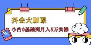 抖金大咖课:少奇全年52节抖音变现魔法课,小白0基础到月入5万实操-创业资源网