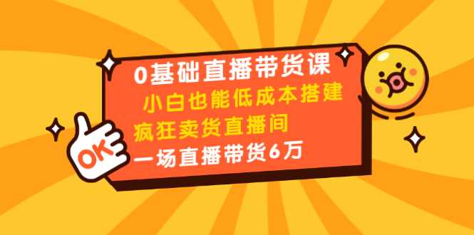 图片[1]-0基础直播带货课：小白也能低成本搭建疯狂卖货直播间：1场直播带货6万-创业资源网