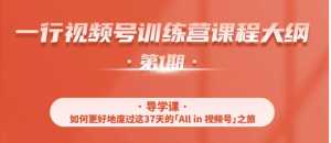 一行视频号特训营,从零启动视频号30天,全营变现5.5万元【价值799元】-创业资源网