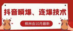 枫林会10月最新抖音瞬爆、连爆技术,主播直播坐等日收入10W+-创业资源网