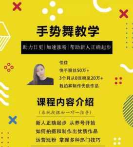 0基础学习快手手势舞教程，助你持续输出热门短视频-创业资源网