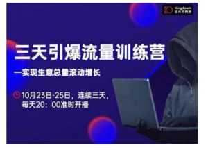 抖品牌·三天引爆流量训练营，实现生意总量滚动增长-创业资源网