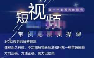 吴Sir·短视频带货底层实操课,教你如何选爆品、了解获短视频流量密码,正确起号-创业资源网