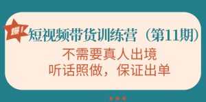 视频带货训练营，不需要真人出境，听话照做，保证出单（第11期）-创业资源网