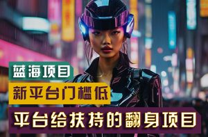 【蓝海项目】新平台无脑搬运,翻身项目 门槛低 小白也能轻松上手 日入500+-创业资源网