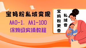 宝妈粉私域变现从0-1,从1-100,保姆级实操教程,长久稳定的变现之法-暖阳网-优质付费教程和创业项目大全-创业资源网