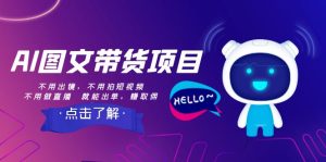 AI图文带货项目:不用出镜,不用拍短视频,不用做直播  就能出单,赚取佣金-暖阳网-优质付费教程和创业项目大全-创业资源网