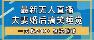 无人直播最新玩法,婚后夫妻睡觉整蛊,礼物收不停,睡后收入500+,轻松…-创业资源网