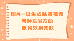 照片一键生成跳舞的视频,二种发展前景,增粉实际效果超级,-创业资源网