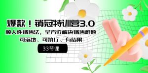 爆品！销售冠军夏令营3.0之顺人的本性销售法，多方位处理市场销售难点、可落地式、可执…-创业资源网